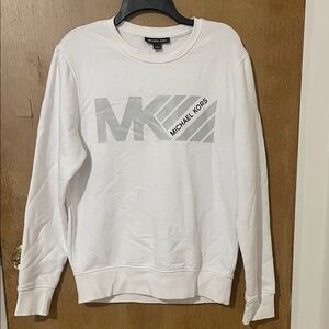 Michael Kors White Crewneck Sweater with Logo